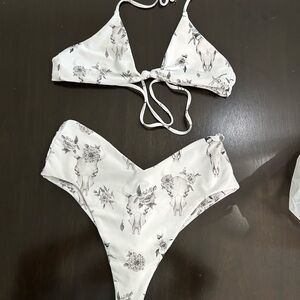 White Bikini with Animal Print